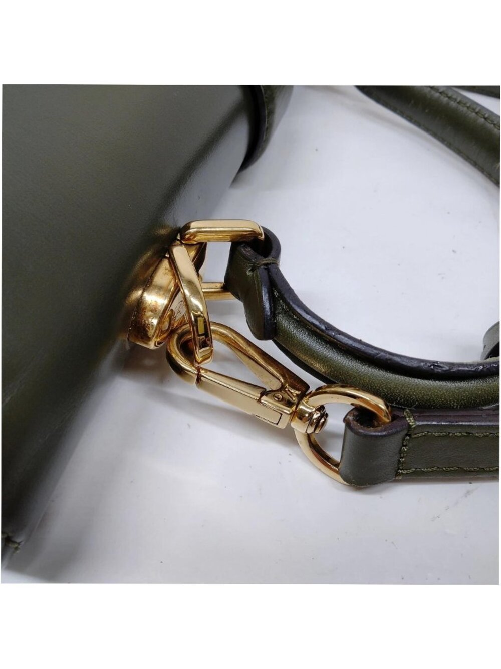 Authentic Louis Vuitton Rose des Vents MM Khaki Leather Satchel Crossbody Bag - Picture 9 of 16